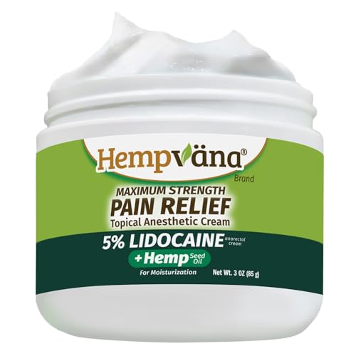 Hempvana 5% Lidocaine Relief Cream, Maximum Strength, AS SEEN ON TV, Strong Cream, Numbs Irritated Nerves for Fast Anore - Detailed View