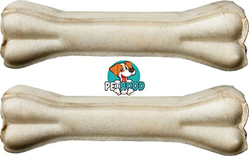 Image of Dog Chew Bone 5 inch - 2 Pcs, Rawhide Pressed Bones, Dogs Chew