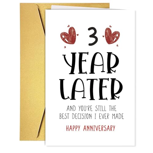 RUGBOL Tarjeta de aniversario, tarjeta de aniversario de bodas, tarjeta de feliz aniversario, tarjeta de aniversario para pareja, para novia, novio, esposa, esposo (3 año) RUGBOL Tarjeta de aniversario, tarjeta de aniversario de bodas, tarjeta de feliz aniversario, tarjeta de aniversario para pareja, para novia, novio, esposa, esposo (3 año)