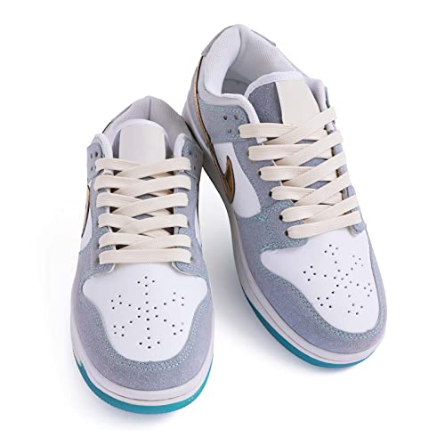 Vsudo 55 Inches Beige Fine Weave Flat Shoe Lace For Sneaker, 5/16” Width Flat Sneaker Shoestring, Flat Sneaker Shoelace, Flat Shoe String For Running Athletic Shoes [1 Pair-Beige-140Cm] #TOP1