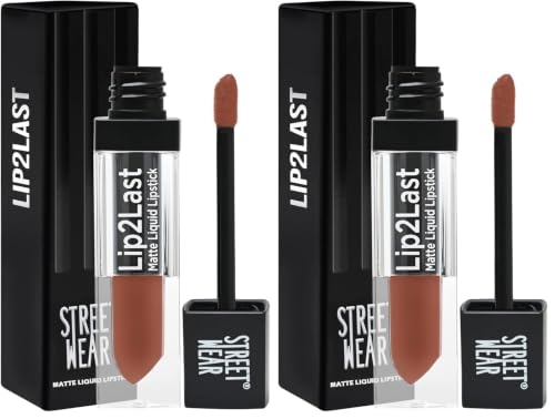 Image of Street Wear Lip2Last Matte Liquid Lipstick - Freaking Chocolate (Brown) 5ml Enriched With Vitamin E Lasts AM To PM! (Pack of 2)
