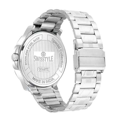 Image of SWISSTYLE Men's Quartz Watch, Silver Stainless Steel Band,
