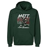 500 LEVEL Matt Boldy Men's Hoodie Sweatshirt - Matt Boldy Minnesota Player Name WHT (Forest Green, X-Large)