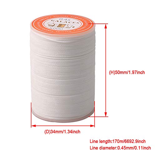 Hilo para coser cuero 0.45mm blanco poliéster miniatura 5