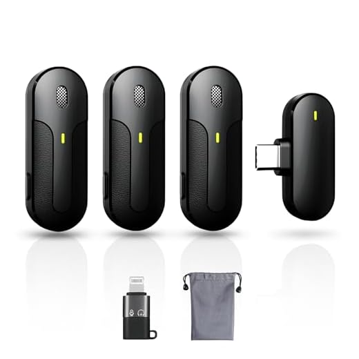 GLONHI Microfono Wireless per iPhone/iOS/Android/PC/Laptop, Plug & Play Professionale Microfono Bluetooth, Microfono Lavalier Wireless Riduzione del Rumore per Youtube, TikTok, Vlog intervista