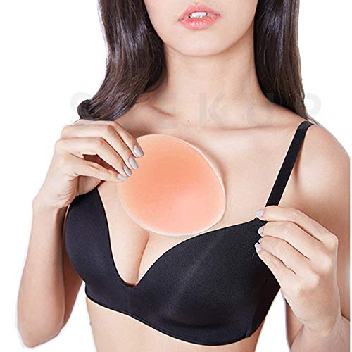 Women Thick Silicone Bra Pads Inserts Breast Enhancer Chest Padding Bust Push up Pds for B-C Cup, Skin L