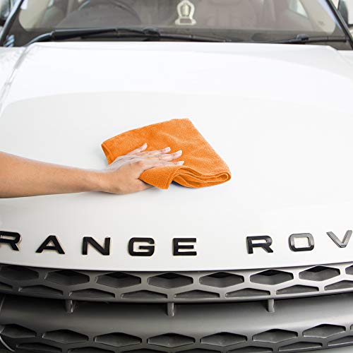 Image of SOFTSPUN Microfiber Cloth - 3 pcs 40x40 cms 340 GSM Orange Thick Lint & Streak-Free Multipurpose Cloths Automotive Microfibre Towels for Car Bike Cleaning Polishing Washing & Detailing.