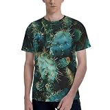 Camisetas para hombre con estampado de cactus, cómodas para hombre, para uso diario y ocasiones especiales, Negro, XXL