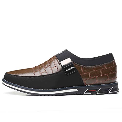 Cosidram Men Casual Shoes Sneakers Loafers Walking Shoes Lightweight Driving Business Office Slip On Brown 12 #TOP4
