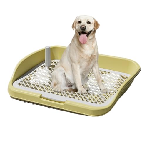 DancJulie犬 トイレトレー ワイド はみ出し防止 大型犬対応 お手入れ便利 犬用小便器 中型犬 排泄 イエロー (ハイフェンス ラージ ビビッドイエロー)