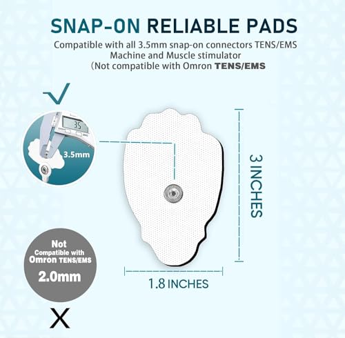 Image of AGAM Digital Therapy Machine Electrodes (Palm Shape) - Strong Adhesive Gel, Universal Replacement Pads for Muscle Pain Relief, Reusable TENS Unit Electrode Pads (Pack-4)