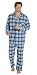 EVERDREAM Sleepwear Mens Flannel Pajamas, Long 100% Cotton Pj Set, Size Large Blue