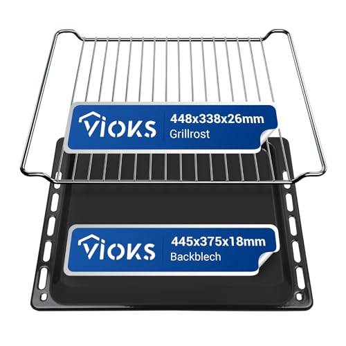 VIOKS Tiefes Backblech 445 x 375 x 18 mm + Backofen Gitterrost 448 x 338 x...