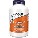 NOW Supplements, L-Lysine (L-Lysine Hydrochloride) 500 mg, Amino Acid, 250 Tablets