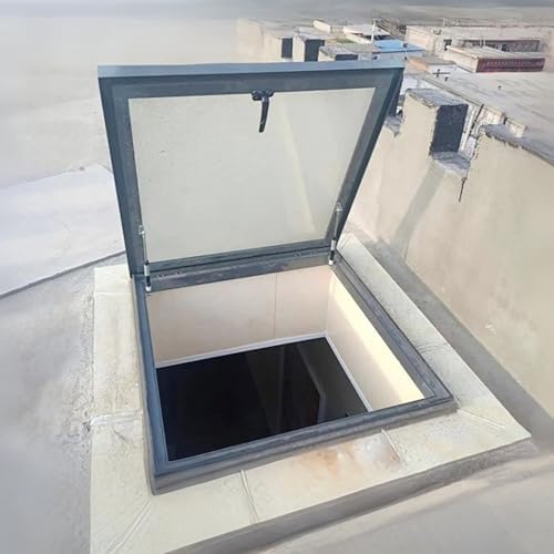 Skylight Window for Roof - Tempered Glass Attic Hatch, Venting Deck Viewing Cover, Ideal for Sunroom & Basement Daylighting (31.5"x31.5")