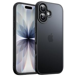 JETech Matt Hülle für iPhone 17 6,3 Zoll, Stoßfest Militärstandard FallSchutz, Mattierte Transluzente Rückseite Minimalistische Handyhülle, Anti-Fingerabdrücke (Schwarz)