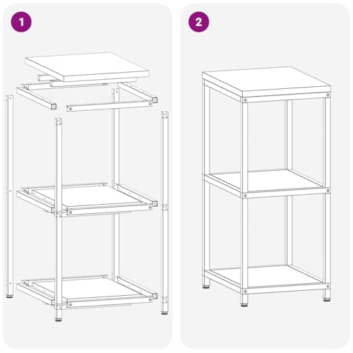 Rangement de cuisine moderne fini rouillé étagère design en acier vidaXL