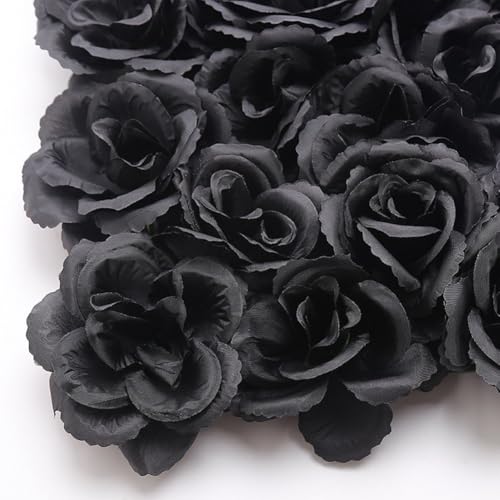 Décoration de maison panneau mural fleurs artificielles 3D roses noires - 6
