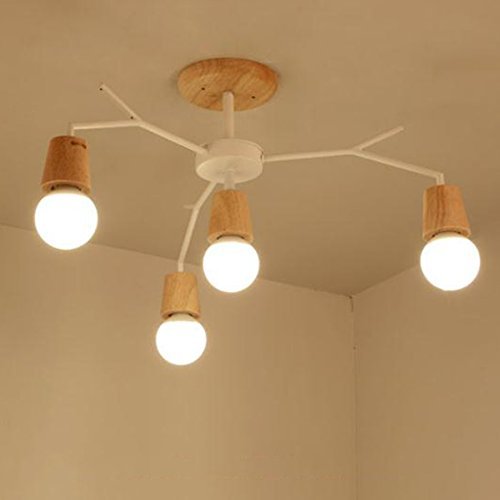 Salon lustres en bois créativité simplicité luminaire suspendu chambre moderne
