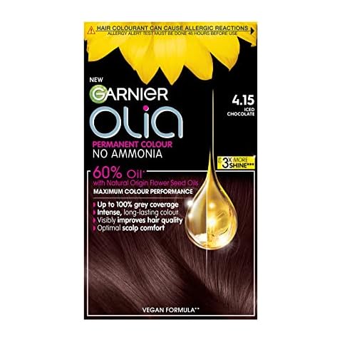 Garnier Olia 4.15 Iced Chocolate Brown Permanent Hair Dye Cover