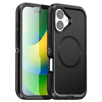 AICase Capa com iPhone 16 (6,1“), [Compatível com Magsafe]Proteção magnética resistente contra quedas,corpo inteiro,resistente,à prova de choque/poeira,militar,resistente,durável,para iPhone 16