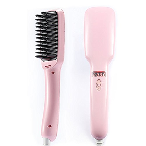 EnPassion Hair Straightening Brush - For Gorgeous Long Lasting Shine - Pink