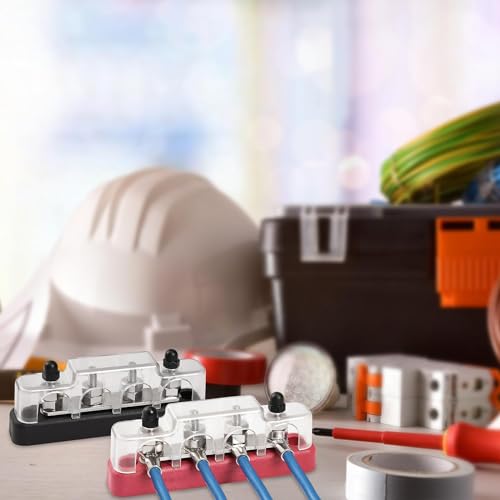 12V - 48V DC 100 Amp Power Distribution Block Bus Bar Terminal Block, 4 x 3/1...