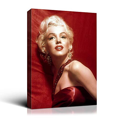 Denozer Marilyn Monroe Canvas Wall Art Poster 18x24 inch Classic Movie Stars Painting Home Decor Female Portrait Artwork for Living Room Bedroom