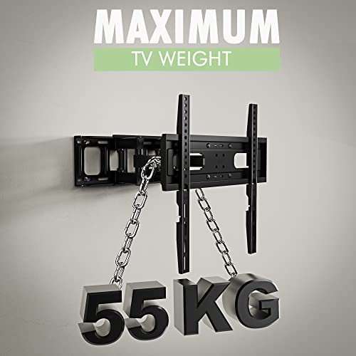 TV Wandhalterung für 32-65 Zoll Bildschirme VESA 75x75 bis 400x400mm Schwenkbare Neigbare und Ausfahren für LED, OLED, Flach & Curved Wandhalter Fernsehers - Max Last 55 kg – Bild 8