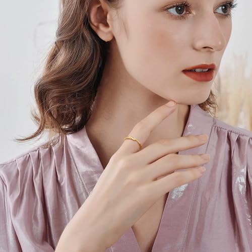 JeweBella Adjustable Rings for Women 925 Sterling Silver Ring Minimalist Cubic Zirconia Thumb Ring Engagement Wedding Promise Ring