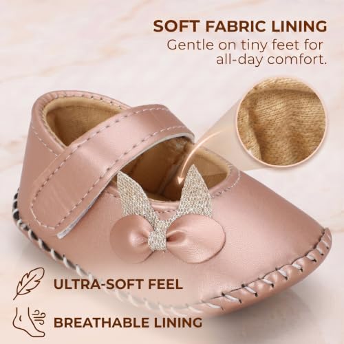 Image of PureSole Baby Girl Ballerina Shoes 6-12 Months | Elegant Party Booties