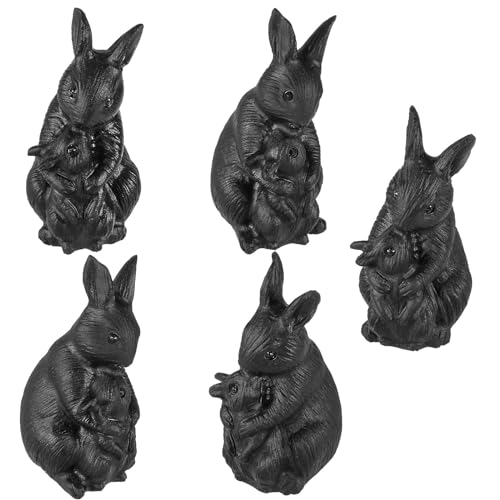 Mookaitedecor Black Obsidian Crystal Rabbit Hand Carved Bunny Ornament for Home Healing Crystal Animal Gift - Image 4