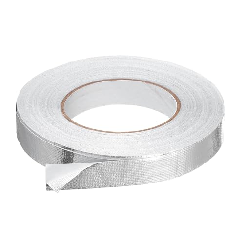 HARFINGTON Heat Shield Tape 0.78" x 164 ft Waterproof Sunscreen Sound Insulation High-Temperature Resistance Silver Aluminum Tape Thickness for Automotive Repairs