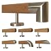Produktbild TIBU Eiche Holz Handlauf Geländer 0,3m - 6m, Länge 360 cm, Ende Edelstahlecke und 5 gerade Halter