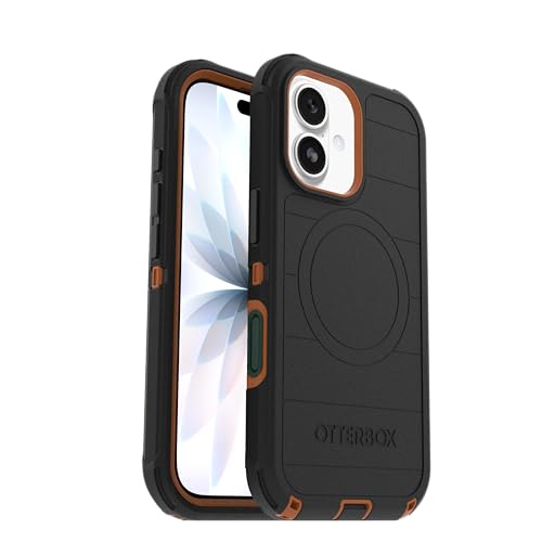 Image of OtterBox iPhone 17 (Only) - Defender Series Case - Black Chateau (Black & Orange) - Snaps on MagSafe - Tough - Rugged & Durable