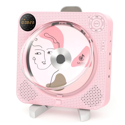 Arafuna Tragbarer CD-Player, Bluetooth CD-Player für zu Hause mit Lautsprechern, LCD-Display und Fernbedienung, Aupports FM Radio/AUX IN/USB/Kopfhörerbuchse