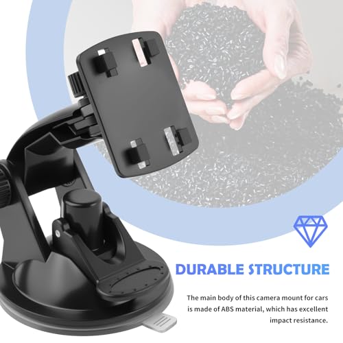 VKQTS Suction Cups Car Backup Camera Monitor Mount,Adjustable Reverse Camera Monitor Holder Fit for 4.3\" & 5\" Monitors,Universal Car Cameras Mount for Windshield/Dashboard