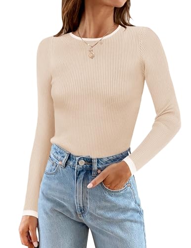 ZESICA Women's Long Sleeve Crewneck Slim Fitted Sweater