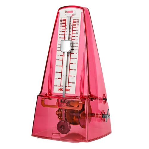 pisipe 高精度メトロノーム 、メトロノーム、透明機械、高精度、コンパクト振り子、大音量、ピアノ 古琴 バイオリン練習、楽器演奏、音楽、初心者、ベテランに適しています 音楽愛好家のために (透明な赤)