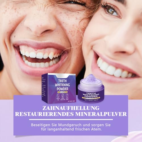 Zahnaufhellung,Zahnreparatur Mineralpuder,Zahnpulver Gegen Verfärbungen,Zahnrestauration Pulver,Effektiv bei der Stärkung von Zähnen und Zahnfleisch,für Alle Zähne Flecken Schnell Entfernen
