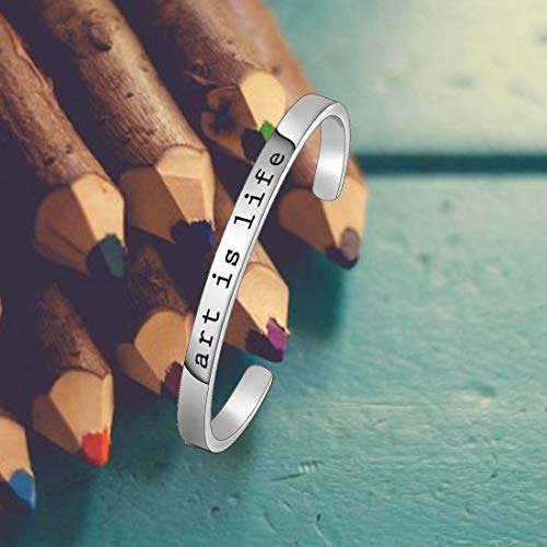 Myospark Art Bracelet Artist Bracelet Art Students Graduation Gift Art Lovers Gifts For Artists Art Is Life Cuff Bracelet (Art Cuff) #TOP5