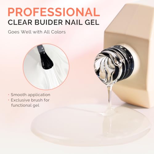 Image of MelodySusie 2PCS 15ML Clear Builder Nail Base Gel for Nails Thickening,Soak Off UV Extension Gel,Rhinestone Nail Glue in a Bottle for Nail Art Design Gift for Women