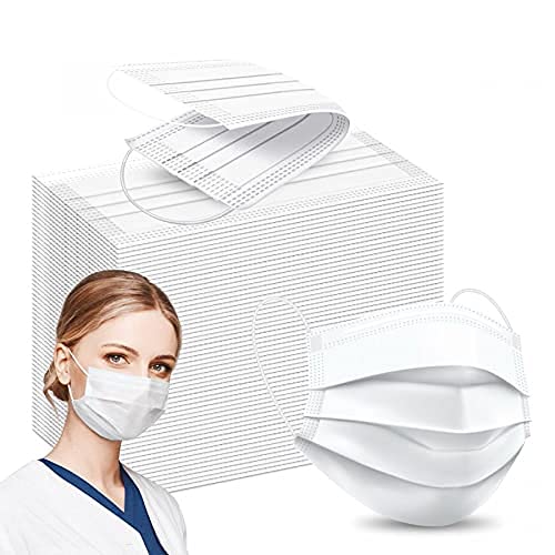 Image of MEELANA Non Woven Fabric 3 Ply Disposable Surgical Mask for Men Women with adjustable nose pin Reusable (Pack of 100) Breathable Masks