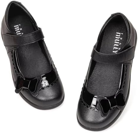 Frank Mully Mädchen-Kleiderschuhe Mädchen Mary Jane Flache Schuhe Ballerinas Flache Party-Schulschuhe mit Schleife für Kleinkinder/kleine Kinder/große Kinder
