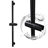 BANGPU 26 Inch Shower Slide Bar with Adjustable Handheld Shower Head Holeder Wall Mounted Stainless Steel Sliding Bar, Matte Black
