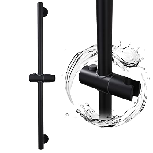 Bangpu Matte Black Shower Slide Bar, Bathroom Shower Slide Bar With Adjustable Handheld Shower Holder Wall Mount, Stainless Steel Slide Slide Bar Drill-Free Mounted #TOP5