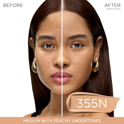 Image of Lancome Teint Idole Ultra Wear Natural Matte Foundation- Longwear, Medium-Full Coverage, Natural Finish, Waterproof & Hydrating - 355N (Medium Skin with Neutral /Peachy Undertones), 1 Fl Oz