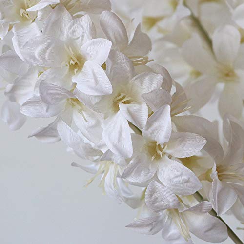 Minyulua Artificial Hyacinth Flowers Bouquet Silk Flowers Home Garden Fence Restaurant Banquet Hotel Wedding Simulation White Decoration (White) #TOP6