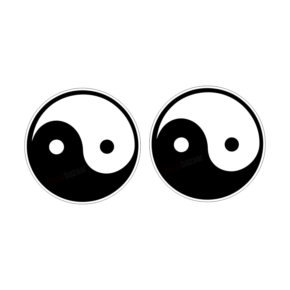 Vinyl Yin Yang Symbol Car Laptop Glass Window Wall Sticker, 4 x 4 Inches Black-image-47