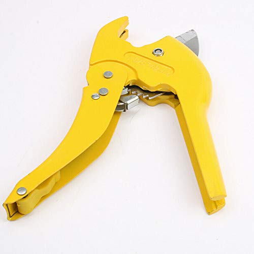 Coupe-tuyau en PVC - Ciseaux de tuyaux en plastique résistant - Pour couper des tuyaux en plastique PVC - Jaune - SA-5501 - 42 mm